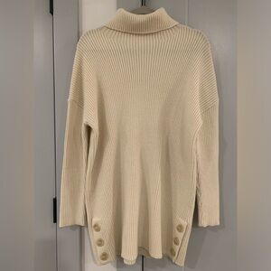 Stitches & Stripes Cream Turtleneck Sweater Dress